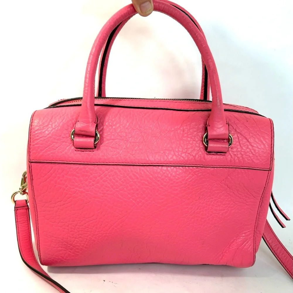 Kate Spade Perri Lane Delaney Bubbles Leather Satchel Crossbody in Peony Pink